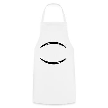 2 Graffiti brushstroke bow lines - Cooking Apron - white - Front - AI Model Male 185 dark (185cm)