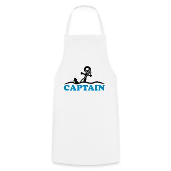 Ancre sous l'eau vagues capitaine conception - Tablier de cuisine - blanc - Devant - AI Model Male 185 dark (185cm)