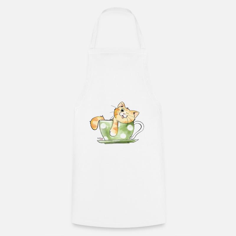 tasse de chat - Tablier de cuisine - blanc