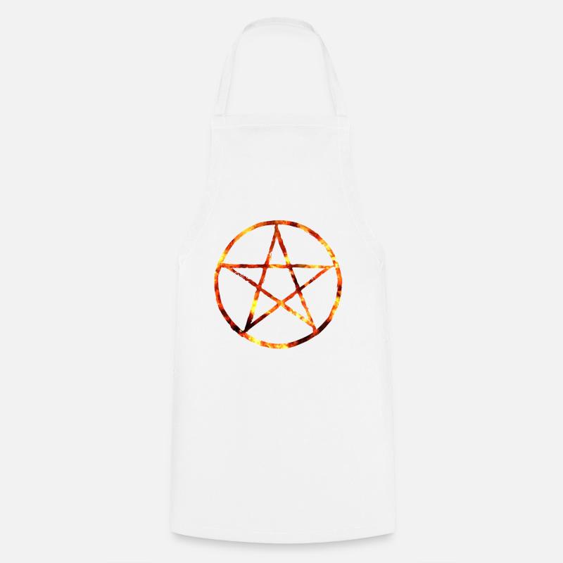 Feu de pentagramme - Tablier de cuisine - blanc