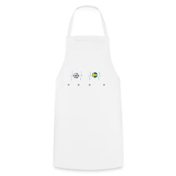 Live love football heart fan suède - Tablier de cuisine - blanc - Devant - AI Model Male 185 dark (185cm)