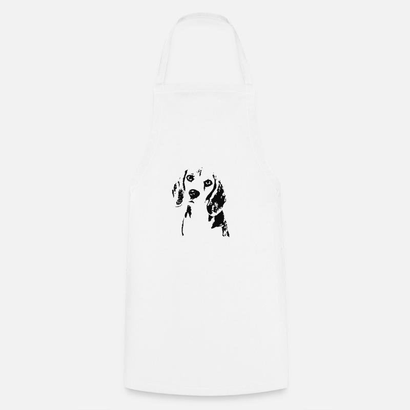 tête de chien - Tablier de cuisine - blanc