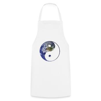 yin and yang earth - Cooking Apron - white - Front - AI Model Male 185 dark (185cm)