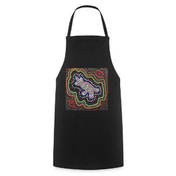 Autralian Aboriginal Art Platypus - Cooking Apron - black - Front - AI Model Male 185 dark (185cm)