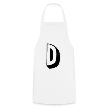 Lettre D - Tablier de cuisine - blanc - Devant - AI Model Male 185 dark (185cm)
