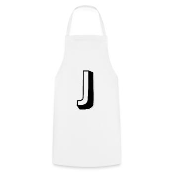 Lettre J - Alphabet J - Tablier de cuisine - blanc - Devant - AI Model Male 185 dark (185cm)