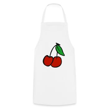 Cherry fruit cherries orchard healthy fruit - Cooking Apron - white - Front - AI Model Male 185 dark (185cm)