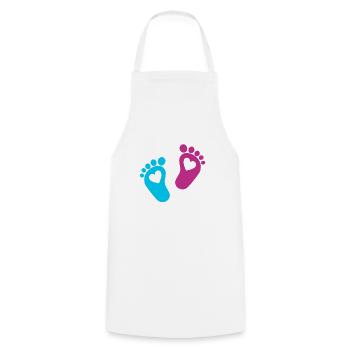 Bébé Pieds Parents Bébé Coeur Enfant Enfant Enceinte - Tablier de cuisine - blanc - Devant - AI Model Male 185 dark (185cm)