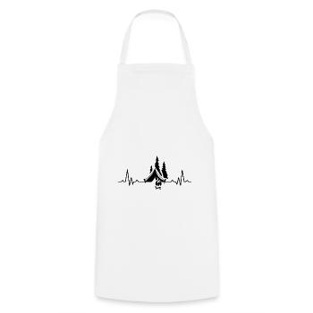 Camping gift tents nature camping tent vacation - Cooking Apron - white - Front - AI Model Male 185 dark (185cm)