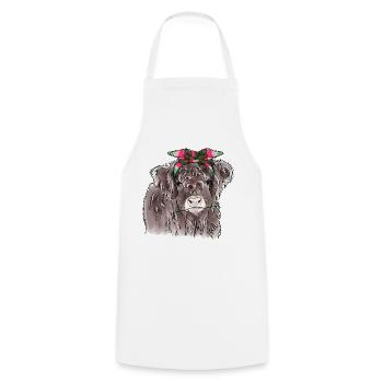 Highland Baby Cow - Cooking Apron - white - Front - AI Model Male 185 dark (185cm)