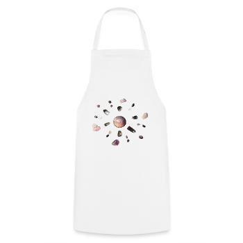 mandala pierres violettes et roses - Tablier de cuisine - blanc - Devant - AI Model Male 185 dark (185cm)