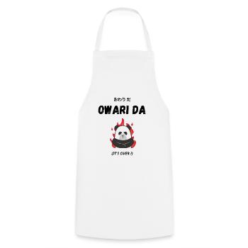 Owari Da Kanji Japanese Anime Combat - Cooking Apron - white - Front - AI Model Male 185 dark (185cm)