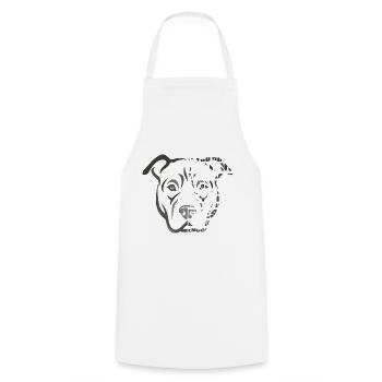 B Âme Pitbull Dog Lover - Tablier de cuisine - blanc - Devant - AI Model Male 185 dark (185cm)