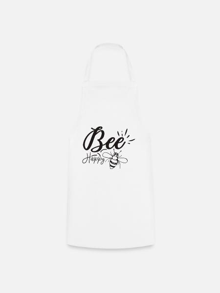Bee Glücklich - Kochschürze - Weiß