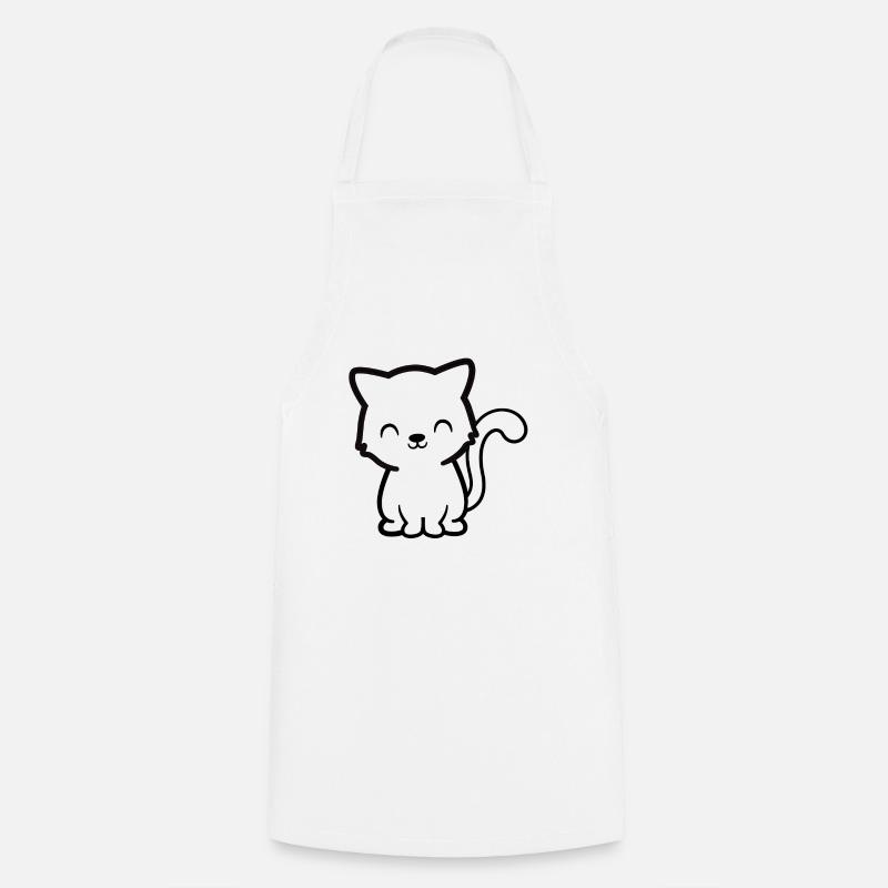Cute Cat, cute kitty, cute animal - Cooking Apron - white