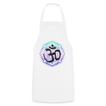Om Goa spirituell Meditation Rave Festival Buddha - Tablier de cuisine - blanc - Devant - AI Model Male 185 dark (185cm)