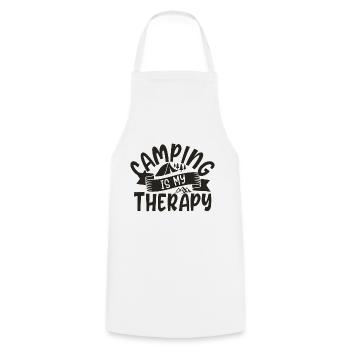 Camping Is My Therapy - Cooking Apron - white - Front - AI Model Male 185 dark (185cm)
