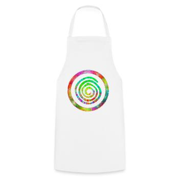 Fröhliche Spirale - Kochschürze - Weiß - Vorne - AI Model Male 185 dark (185cm)