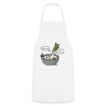 J'peux pas j'ai blanquette ! - Tablier de cuisine - blanc - Devant - AI Model Male 185 dark (185cm)
