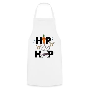 Hip Hop Funny Easter Rabbit Pun - Cooking Apron - white - Front - AI Model Male 185 dark (185cm)