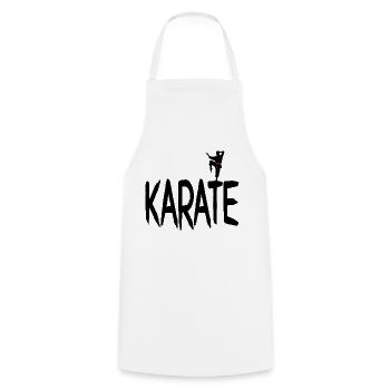 karaté - Tablier de cuisine - blanc - Devant - AI Model Male 185 dark (185cm)