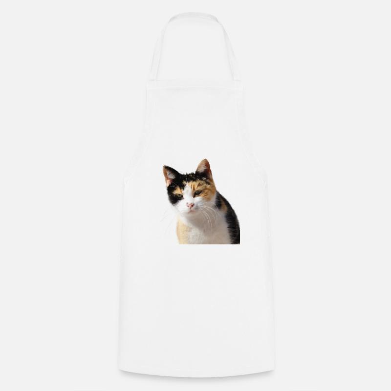Cat - Cooking Apron - white