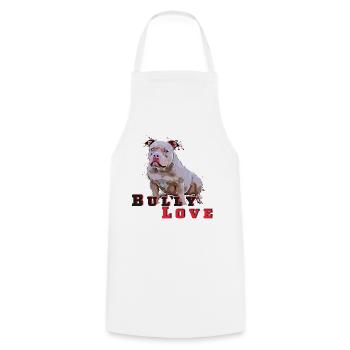 American Pocket BullyLove - Cooking Apron - white - Front - AI Model Male 185 dark (185cm)