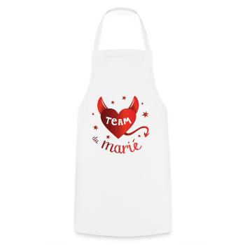 Team du marié, humour enterrement de vie de garçon - Tablier de cuisine - blanc - Devant - AI Model Male 185 dark (185cm)