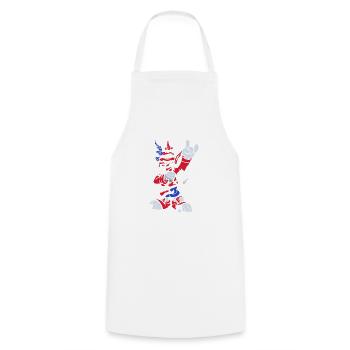 Cartoon - American Devil Rocker - neg - Cooking Apron - white - Front - AI Model Male 185 dark (185cm)