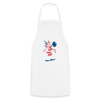 Cartoon - American Devil Skater - neg - Cooking Apron - white - Front - AI Model Male 185 dark (185cm)