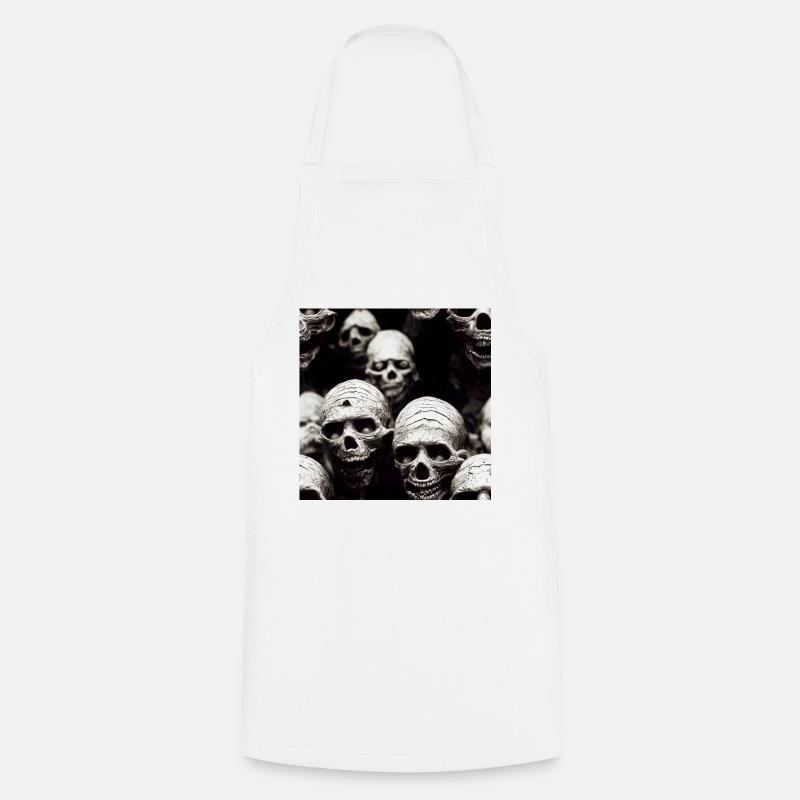 Skulls - Cooking Apron - white