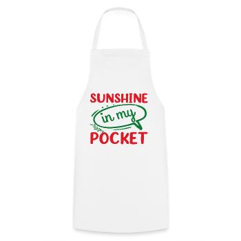 Sunshine in my Pocket - Kochschürze - Weiß - Vorne - AI Model Male 185 dark (185cm)