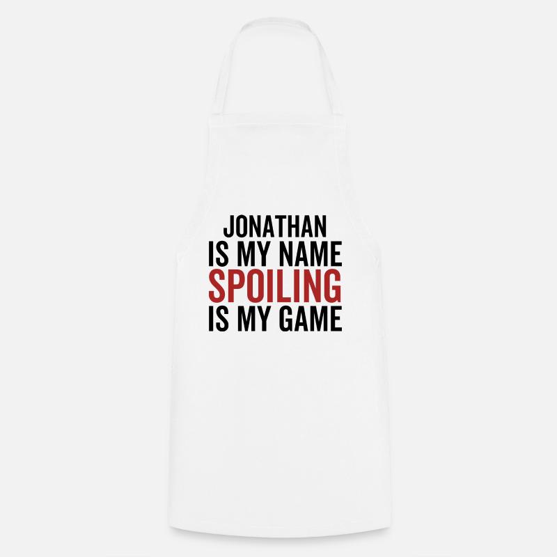 Jonathan est mon nom Spoiling est mon jeu - Tablier de cuisine - blanc