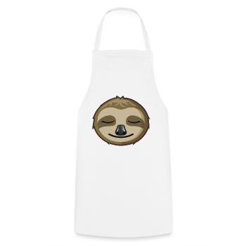 Sleeping Sloth Face - Cooking Apron - white - Front - AI Model Male 185 dark (185cm)