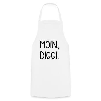 Moin, Diggi. - Kochschürze - Weiß - Vorne - AI Model Male 185 dark (185cm)