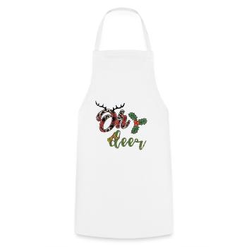 Joyeux Noël, Noël, vacances, jours fériés - Tablier de cuisine - blanc - Devant - AI Model Male 185 dark (185cm)