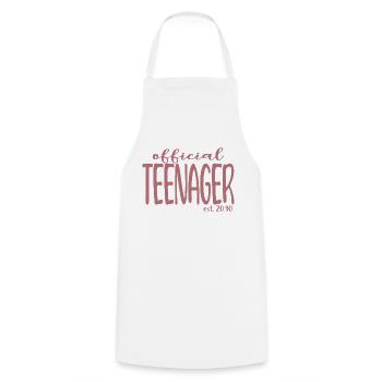 Official Teenager Est. 2010 Cool 13th Birthday - Tablier de cuisine - blanc - Devant - AI Model Male 185 dark (185cm)