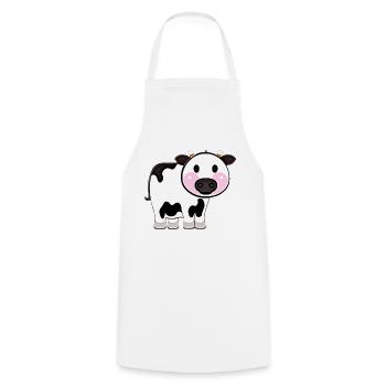 cow cute animal farm animals funny cows new 19 - Cooking Apron - white - Front - AI Model Male 185 dark (185cm)