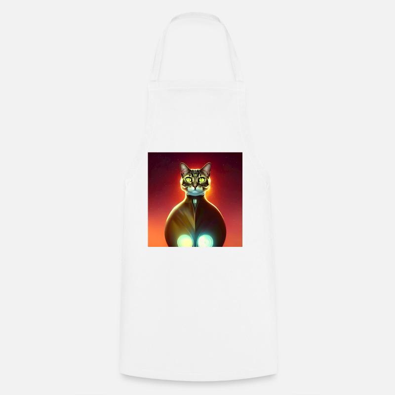 Le chat de l’univers - Tablier de cuisine - blanc