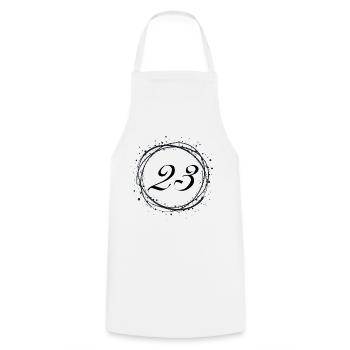 23 - Tablier de cuisine - blanc - Devant - AI Model Male 185 dark (185cm)