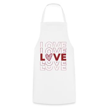 Valentine's Day Heart Love Gift Idea T-shirt - Cooking Apron - white - Front - AI Model Male 185 dark (185cm)