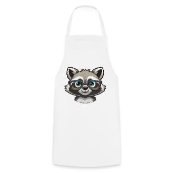 Mignon raton laveur mignon avec des lunettes - Tablier de cuisine - blanc - Devant - AI Model Male 185 dark (185cm)