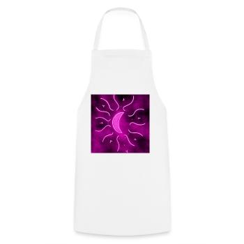 LUNE DE MANDALA VIOLETTE - Tablier de cuisine - blanc - Devant - AI Model Male 185 dark (185cm)