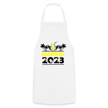 Madrid 2023 - Kochschürze - Weiß - Vorne - AI Model Male 185 dark (185cm)