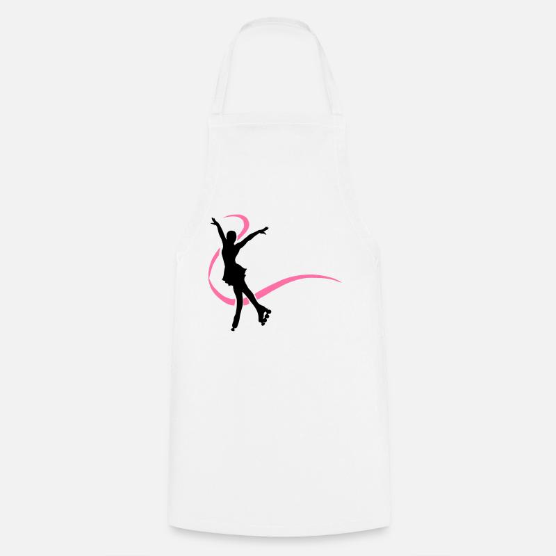 Silhouette patineuse inline - Tablier de cuisine - blanc