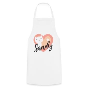 Sandy Surname First Name Kitten - Cooking Apron - white - Front - AI Model Male 185 dark (185cm)