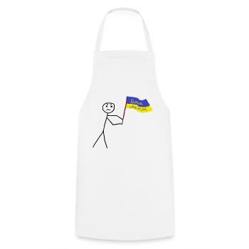 Ukrainisch - Kochschürze - Weiß - Vorne - AI Model Male 185 dark (185cm)