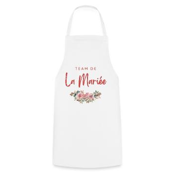 evjf humour team bride de la mariée - Tablier de cuisine - blanc - Devant - AI Model Male 185 dark (185cm)