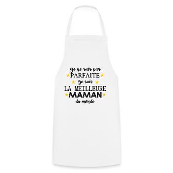 Je ne suis pas parfaite je suis la meilleure maman - Tablier de cuisine - blanc - Devant - AI Model Male 185 dark (185cm)