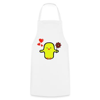 Cute Bird in Love - Cooking Apron - white - Front - AI Model Male 185 dark (185cm)